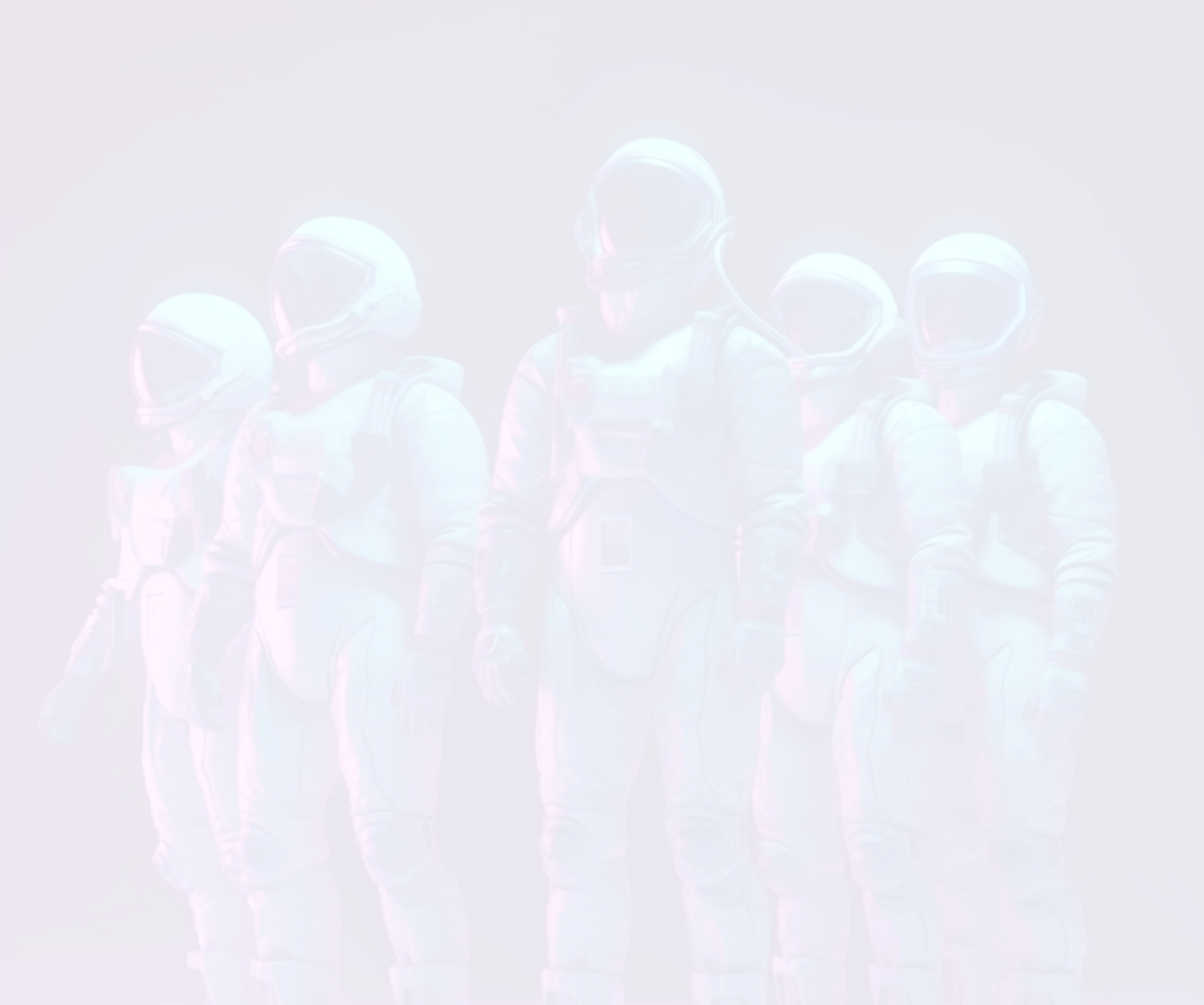5 Astronauts standing in formation