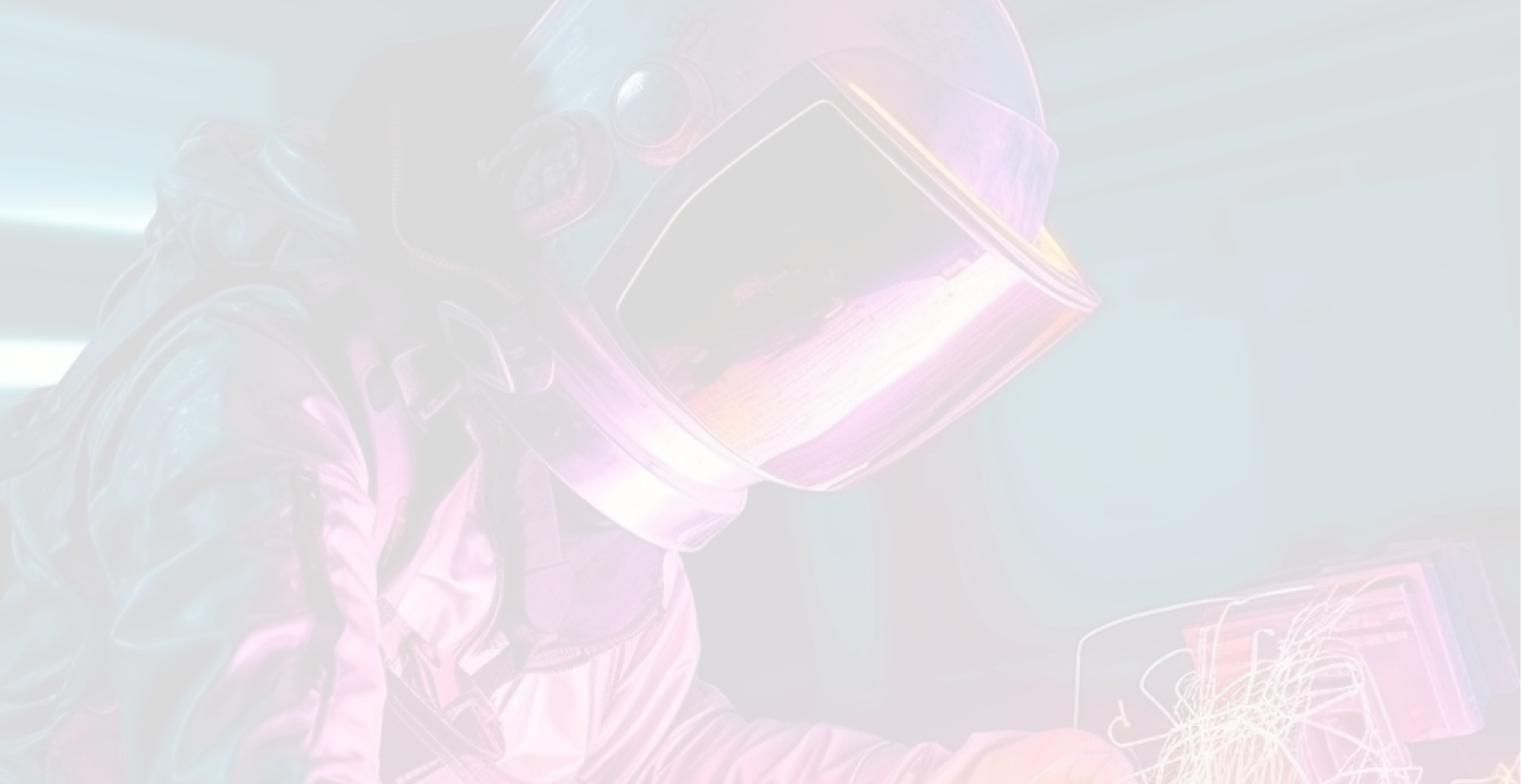 Astronaut with welding mask